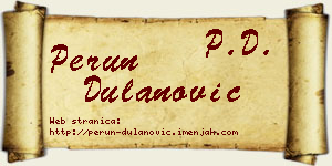 Perun Dulanović vizit kartica